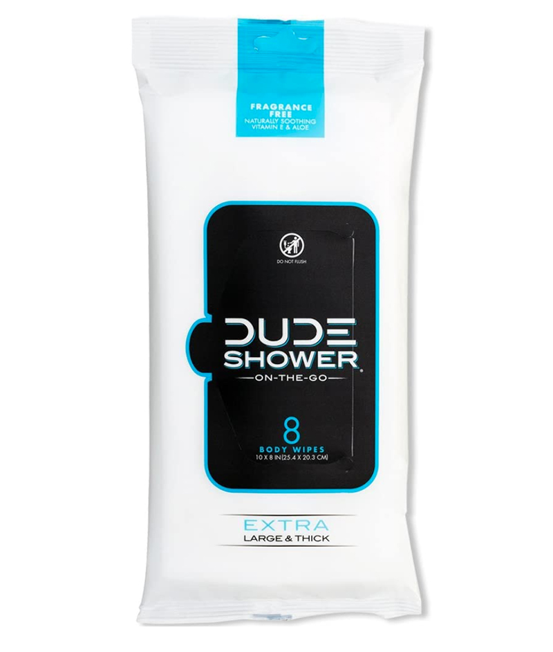 thumbnail image 2 of DUDE Wipes – On-The-Go Shower Wipes – 3 Pack (24 Wipes) – Unscented, Extra-Large 2 of 5