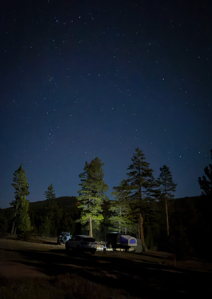 Mountain camp at night